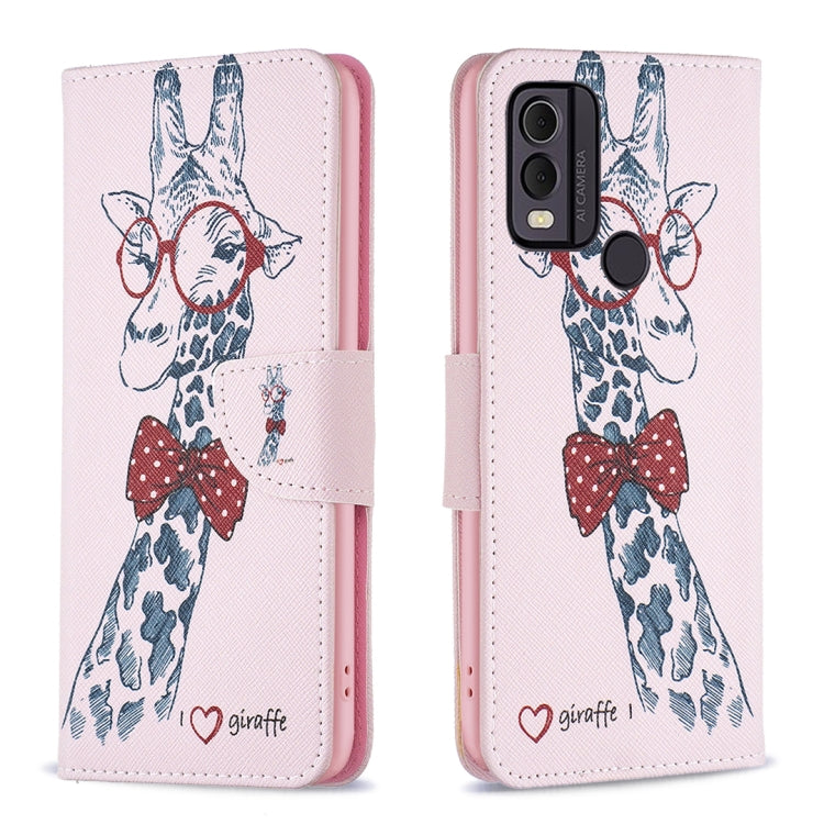 Custodia per telefono in pelle con motivo a disegno colorato, For Nokia C12, For Nokia C22, For Nokia C32