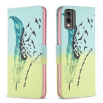 Custodia per telefono in pelle con motivo a disegno colorato, For Nokia C12, For Nokia C22, For Nokia C32