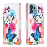 Custodia per telefono in pelle con motivo a disegno colorato, For Realme C33, For Motorola Edge 40 Pro 5G / Moto X40/X40 Pro