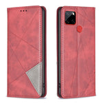 Custodia per telefono in pelle magnetica con trama a rombo, For Nokia C12, For Nokia C22, For Nokia C32, For Realme C33