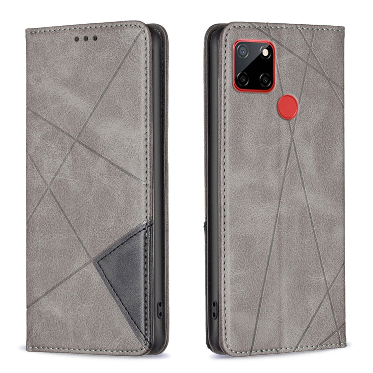Custodia per telefono in pelle magnetica con trama a rombo, For Nokia C12, For Nokia C22, For Nokia C32, For Realme C33
