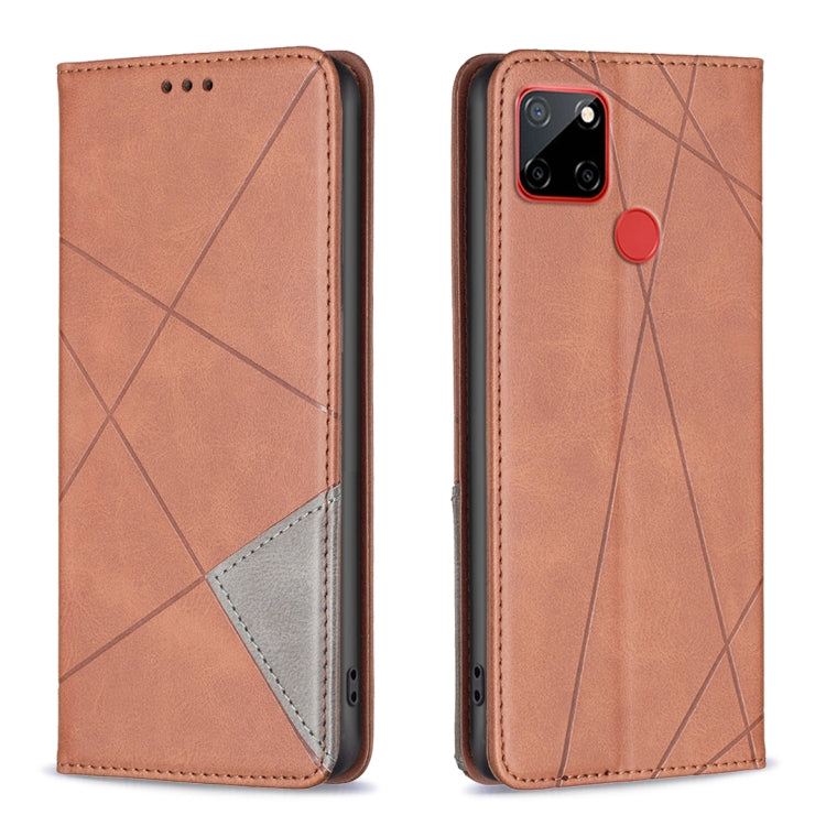 Custodia per telefono in pelle magnetica con trama a rombo, For Nokia C12, For Nokia C22, For Nokia C32, For Realme C33