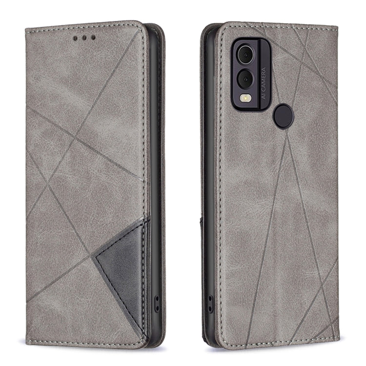 Custodia per telefono in pelle magnetica con trama a rombo, For Nokia C12, For Nokia C22, For Nokia C32, For Realme C33