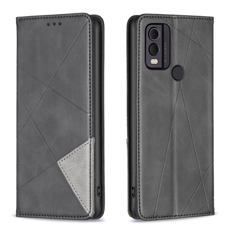 Custodia per telefono in pelle magnetica con trama a rombo, For Nokia C12, For Nokia C22, For Nokia C32, For Realme C33
