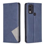 Custodia per telefono in pelle magnetica con trama a rombo, For Nokia C12, For Nokia C22, For Nokia C32, For Realme C33