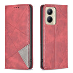 Custodia per telefono in pelle magnetica con trama a rombo, For Nokia C12, For Nokia C22, For Nokia C32, For Realme C33