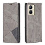 Custodia per telefono in pelle magnetica con trama a rombo, For Nokia C12, For Nokia C22, For Nokia C32, For Realme C33