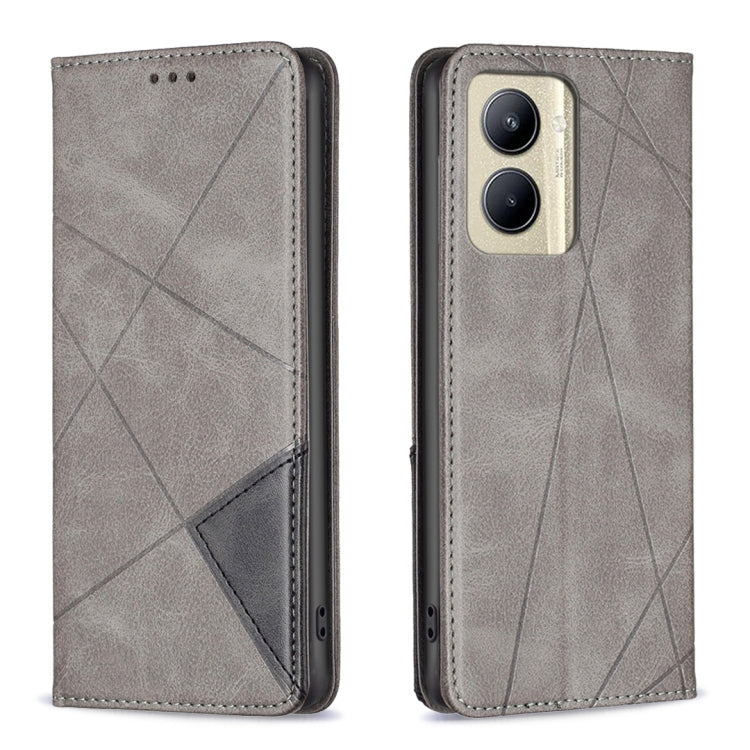Custodia per telefono in pelle magnetica con trama a rombo, For Nokia C12, For Nokia C22, For Nokia C32, For Realme C33