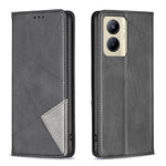 Custodia per telefono in pelle magnetica con trama a rombo, For Nokia C12, For Nokia C22, For Nokia C32, For Realme C33