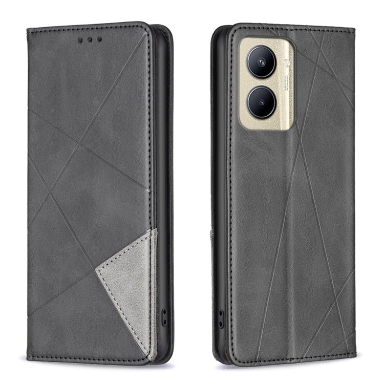 Custodia per telefono in pelle magnetica con trama a rombo, For Nokia C12, For Nokia C22, For Nokia C32, For Realme C33