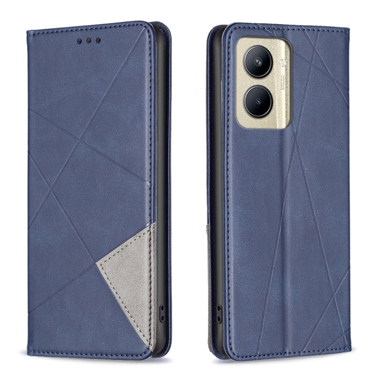Custodia per telefono in pelle magnetica con trama a rombo, For Nokia C12, For Nokia C22, For Nokia C32, For Realme C33