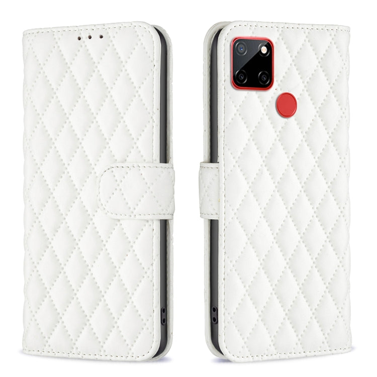 Custodia per cellulare in pelle con flip a portafoglio Diamond Lattice, For Nokia C12, For Nokia C22, For Nokia C32, For Realme C33
