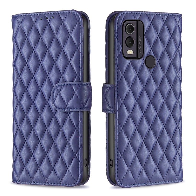 Custodia per cellulare in pelle con flip a portafoglio Diamond Lattice, For Nokia C12, For Nokia C22, For Nokia C32, For Realme C33