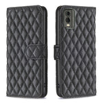 Custodia per cellulare in pelle con flip a portafoglio Diamond Lattice, For Nokia C12, For Nokia C22, For Nokia C32, For Realme C33