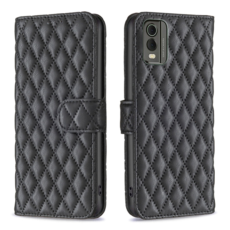 Custodia per cellulare in pelle con flip a portafoglio Diamond Lattice, For Nokia C12, For Nokia C22, For Nokia C32, For Realme C33