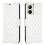 Custodia per cellulare in pelle con flip a portafoglio Diamond Lattice, For Nokia C12, For Nokia C22, For Nokia C32, For Realme C33