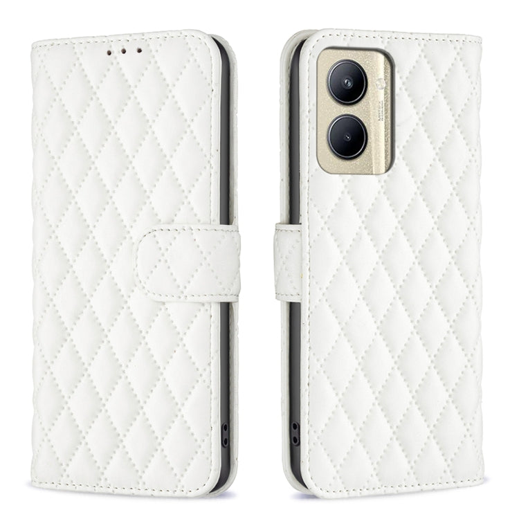 Custodia per cellulare in pelle con flip a portafoglio Diamond Lattice, For Nokia C12, For Nokia C22, For Nokia C32, For Realme C33