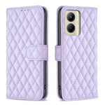 Custodia per cellulare in pelle con flip a portafoglio Diamond Lattice, For Nokia C12, For Nokia C22, For Nokia C32, For Realme C33