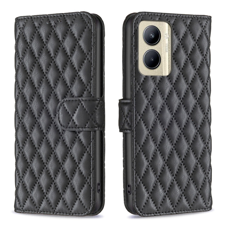 Custodia per cellulare in pelle con flip a portafoglio Diamond Lattice, For Nokia C12, For Nokia C22, For Nokia C32, For Realme C33