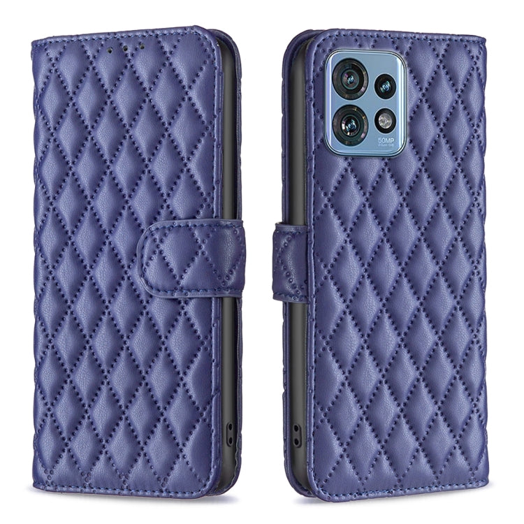 Custodia per cellulare in pelle con flip a portafoglio Diamond Lattice, For Motorola Edge 40 Pro 5G / Moto X40