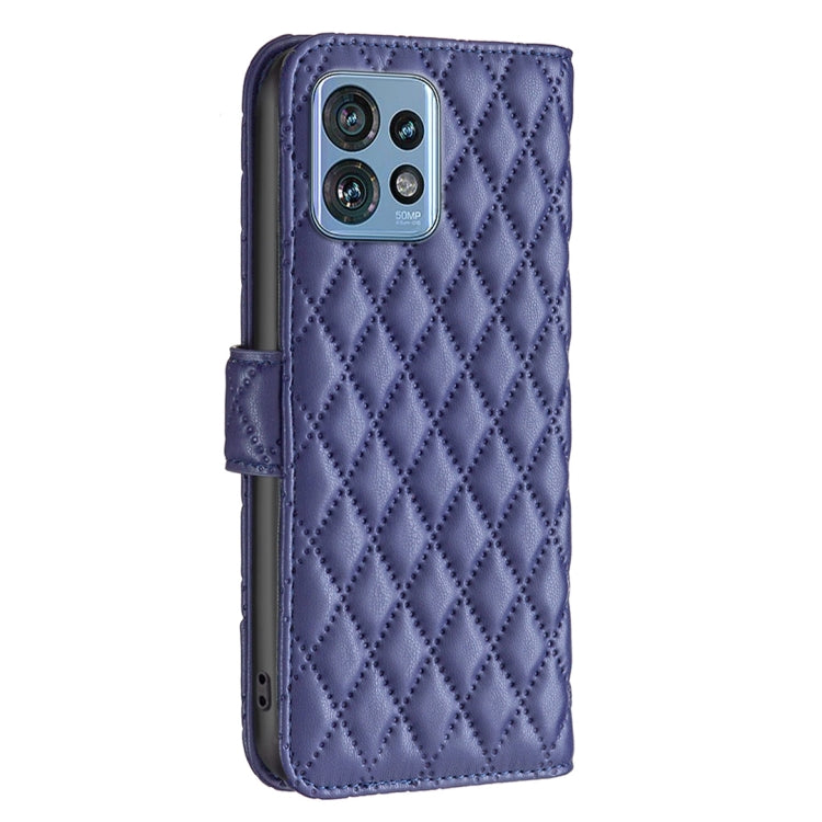 Custodia per cellulare in pelle con flip a portafoglio Diamond Lattice, For Motorola Edge 40 Pro 5G / Moto X40