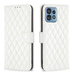 Custodia per cellulare in pelle con flip a portafoglio Diamond Lattice, For Motorola Edge 40 Pro 5G / Moto X40