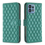 Custodia per cellulare in pelle con flip a portafoglio Diamond Lattice, For Motorola Edge 40 Pro 5G / Moto X40