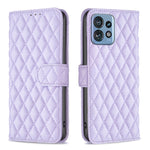 Custodia per cellulare in pelle con flip a portafoglio Diamond Lattice, For Motorola Edge 40 Pro 5G / Moto X40