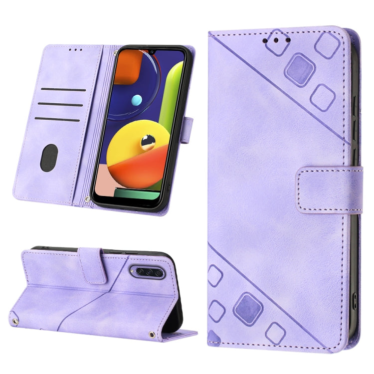 Custodia portafoglio in pelle goffrata per Samsung Galaxy A51