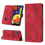 Custodia portafoglio in pelle goffrata per Samsung Galaxy A51