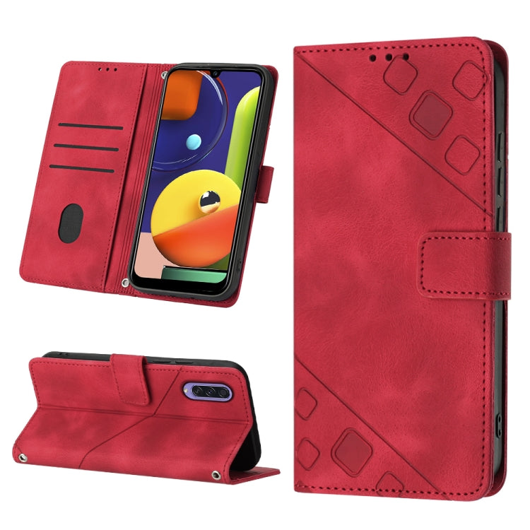 Custodia portafoglio in pelle goffrata per Samsung Galaxy A51