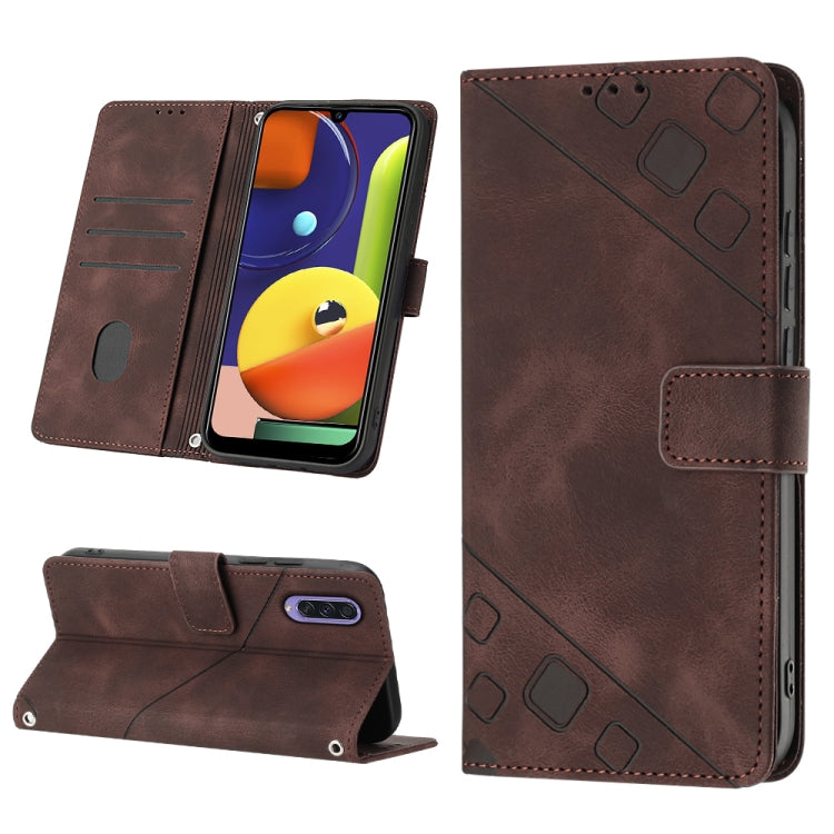 Custodia portafoglio in pelle goffrata per Samsung Galaxy A51