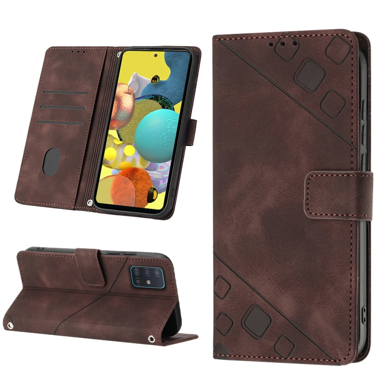 Custodia portafoglio in pelle goffrata per Samsung Galaxy A51
