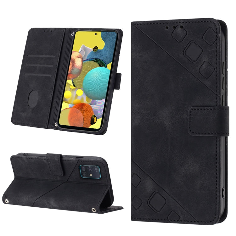Custodia portafoglio in pelle goffrata per Samsung Galaxy A51