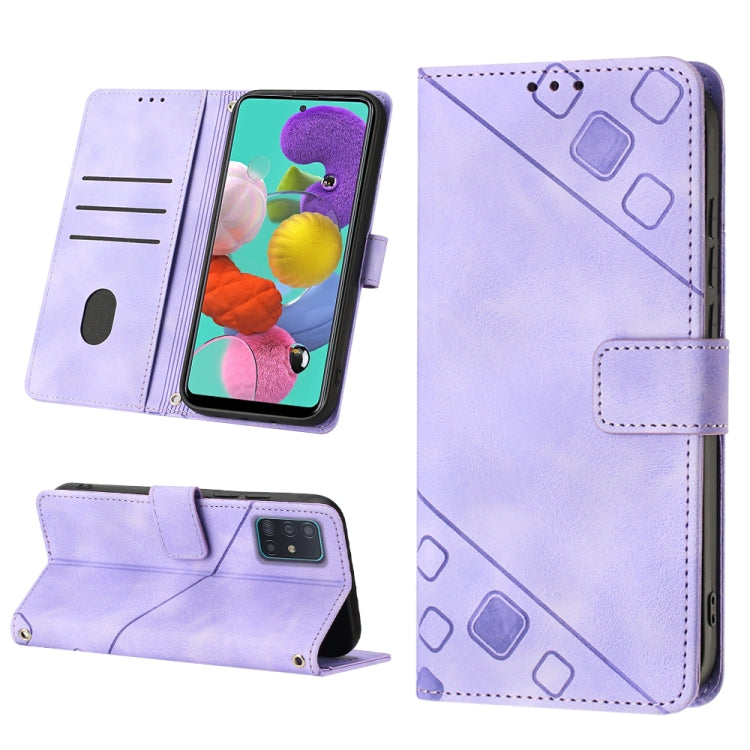 Custodia portafoglio in pelle goffrata per Samsung Galaxy A51