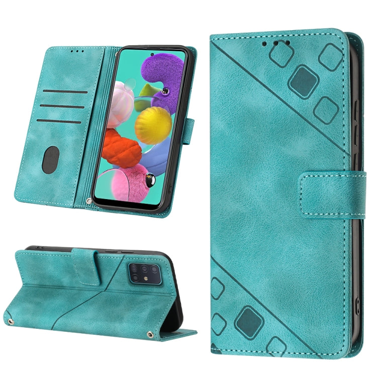 Custodia portafoglio in pelle goffrata per Samsung Galaxy A51