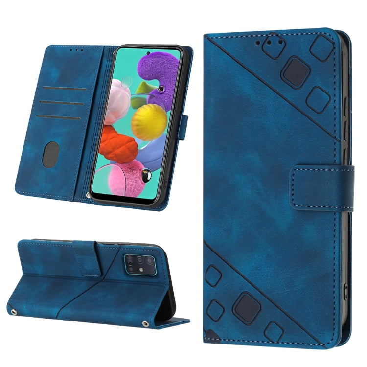 Custodia portafoglio in pelle goffrata per Samsung Galaxy A51