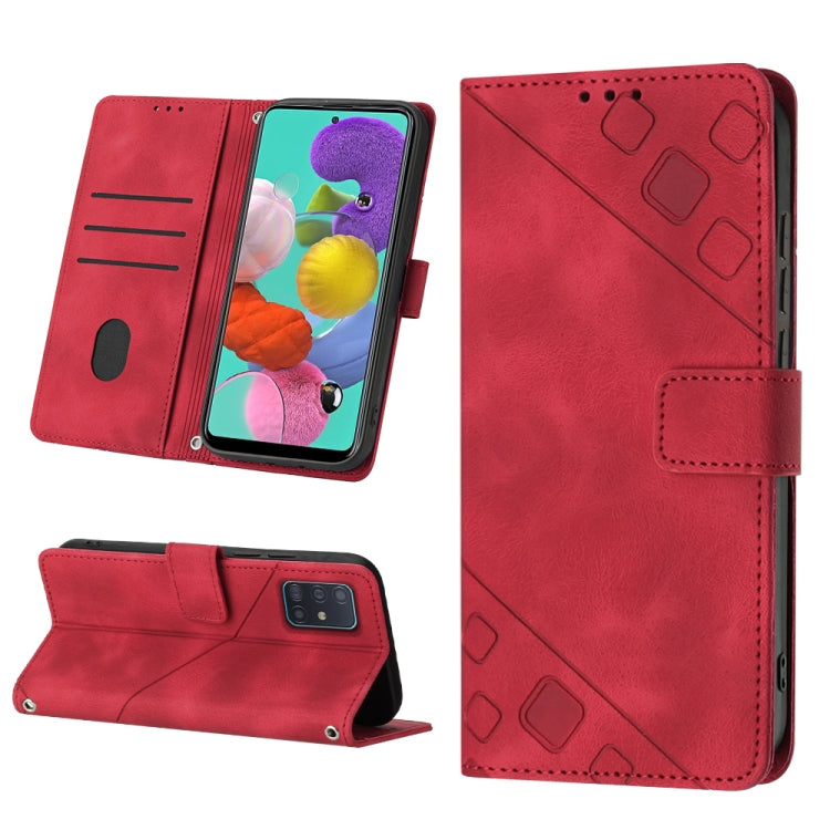 Custodia portafoglio in pelle goffrata per Samsung Galaxy A51