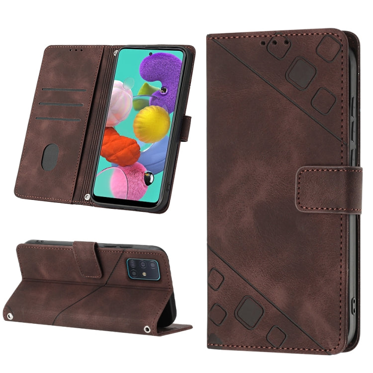 Custodia portafoglio in pelle goffrata per Samsung Galaxy A51
