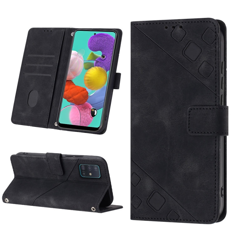 Custodia portafoglio in pelle goffrata per Samsung Galaxy A51