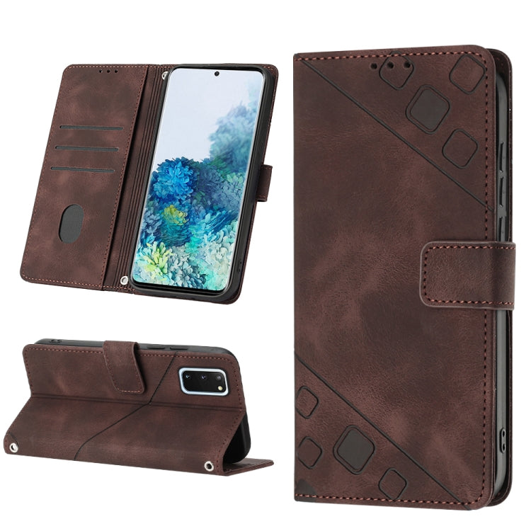 Custodia portafoglio in pelle goffrata per Samsung Galaxy S20