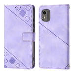 Custodia per telefono in pelle goffrata effetto pelle, For Nokia C12, For Nokia C02, For Nokia C22, For Nokia C32