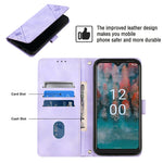 Custodia per telefono in pelle goffrata effetto pelle, For Nokia C12, For Nokia C02, For Nokia C22, For Nokia C32