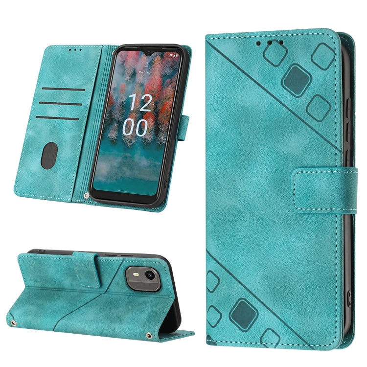 Custodia per telefono in pelle goffrata effetto pelle, For Nokia C12, For Nokia C02, For Nokia C22, For Nokia C32