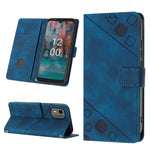 Custodia per telefono in pelle goffrata effetto pelle, For Nokia C12, For Nokia C02, For Nokia C22, For Nokia C32