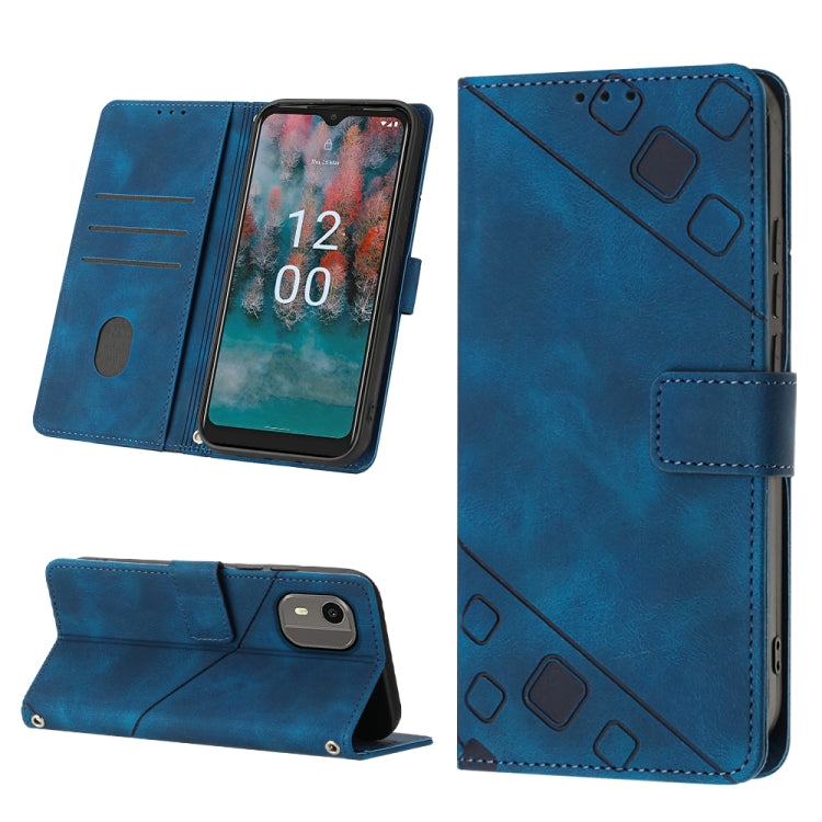 Custodia per telefono in pelle goffrata effetto pelle, For Nokia C12, For Nokia C02, For Nokia C22, For Nokia C32