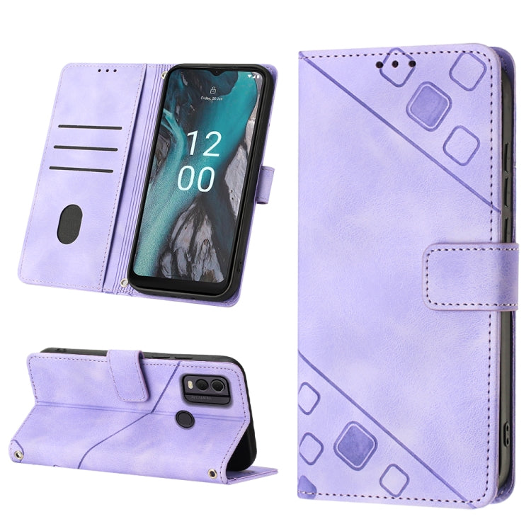 Custodia per telefono in pelle goffrata effetto pelle, For Nokia C12, For Nokia C02, For Nokia C22, For Nokia C32