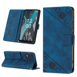 Custodia per telefono in pelle goffrata effetto pelle, For Nokia C12, For Nokia C02, For Nokia C22, For Nokia C32