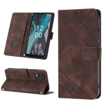 Custodia per telefono in pelle goffrata effetto pelle, For Nokia C12, For Nokia C02, For Nokia C22, For Nokia C32