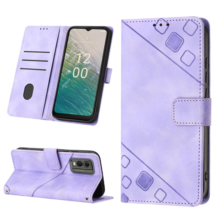 Custodia per telefono in pelle goffrata effetto pelle, For Nokia C12, For Nokia C02, For Nokia C22, For Nokia C32